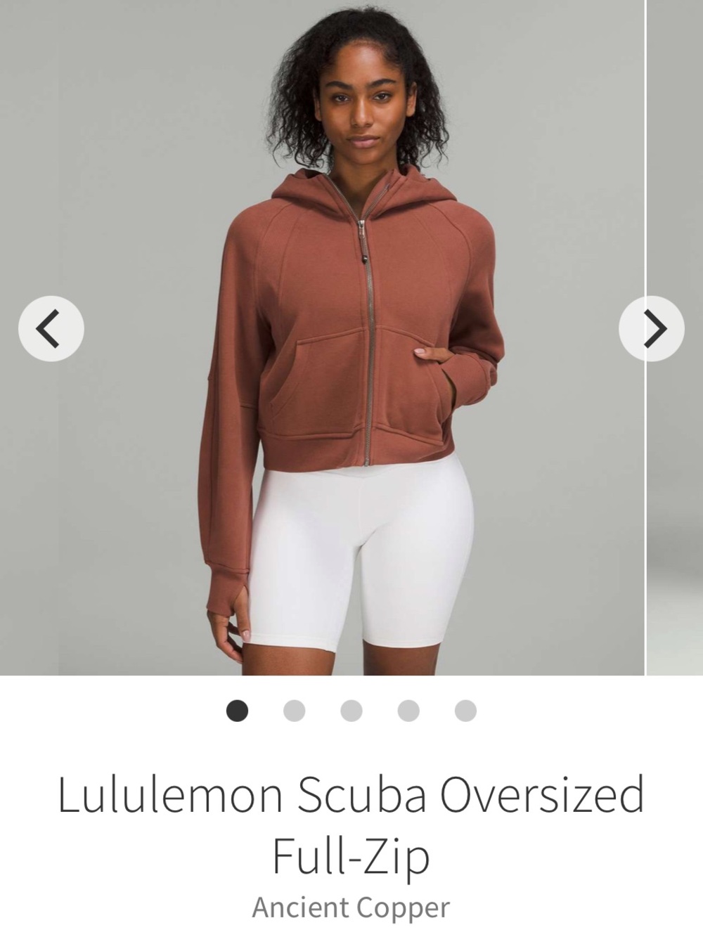 lululemon athletica Scuba Oversized Full-Zip Hoodie in Ancient Copper